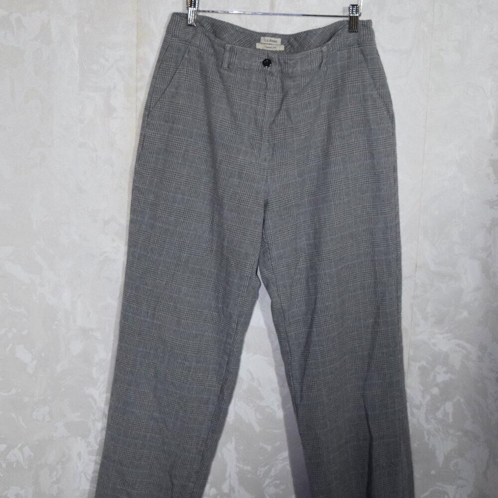 LL Bean Women's Size 12 Glen Plaid Trousers Career Pants